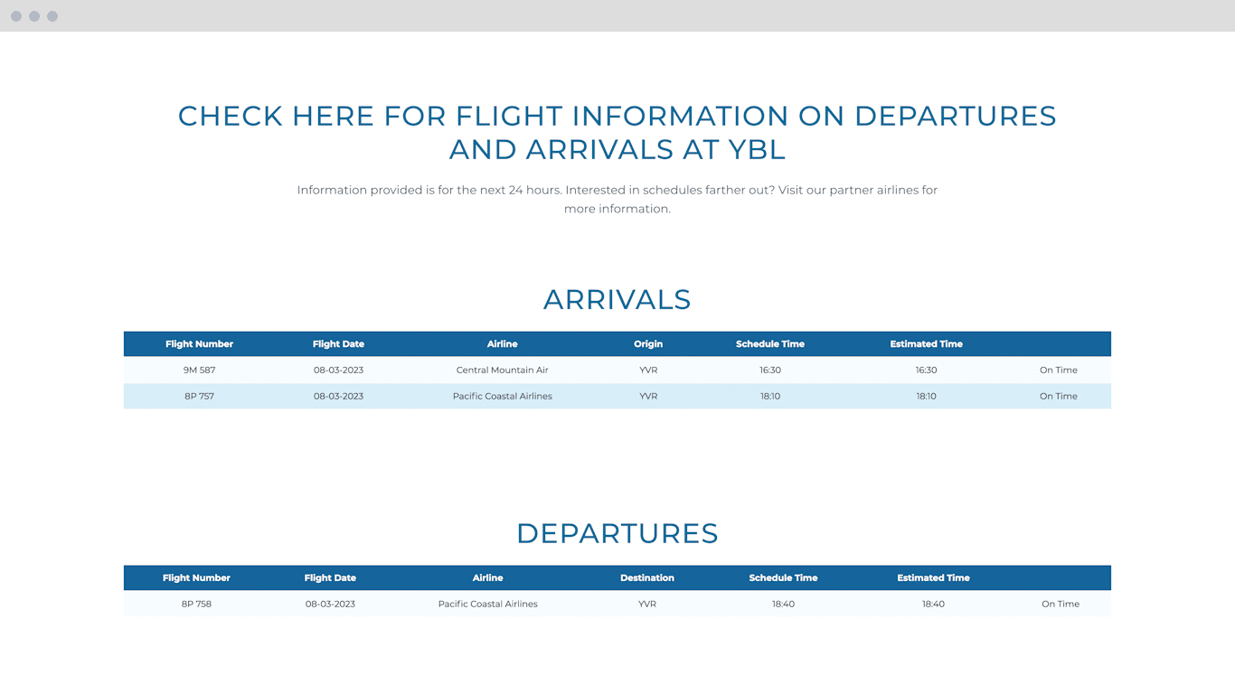 Campbell River Airport | Information Page